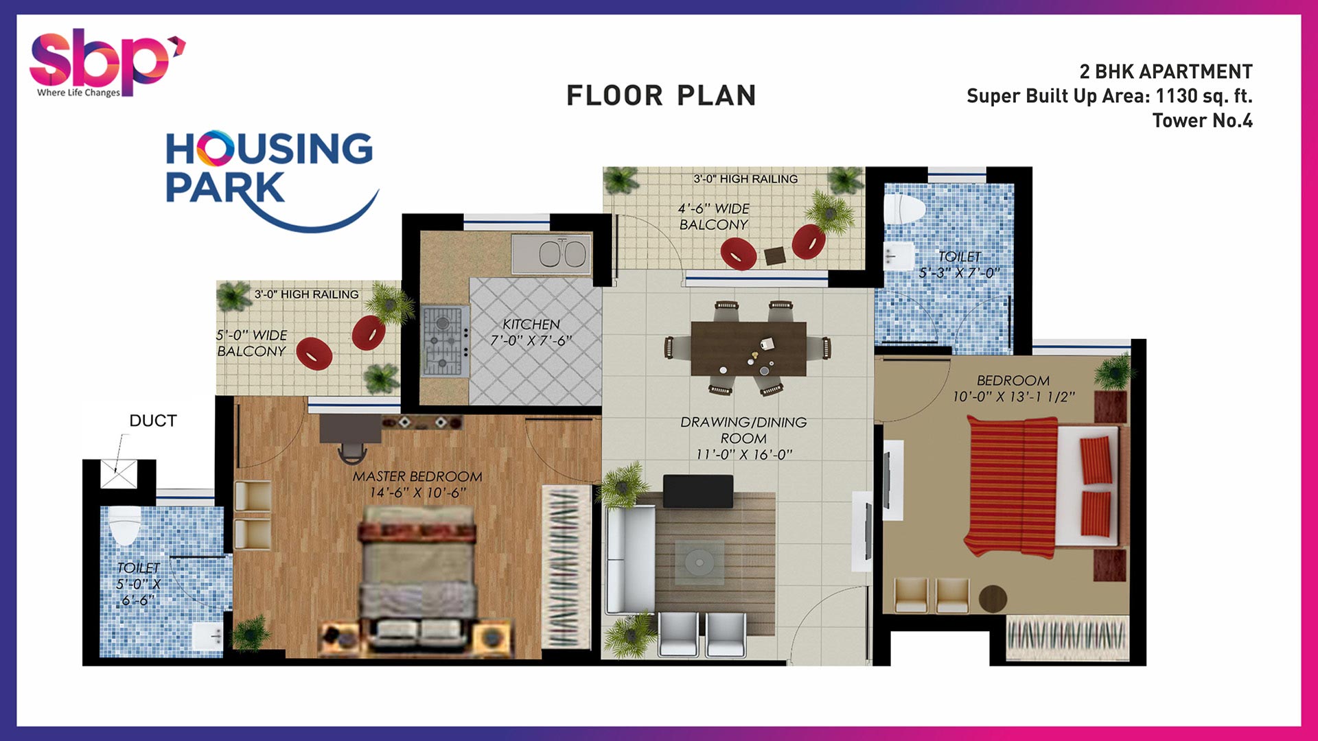 Housing-Park-Floor-Plan- 2bhk Apartment 1130sq ft  SBP Housing Park Housing Park Floor Plan 2bhk Apartment 1130sq ft