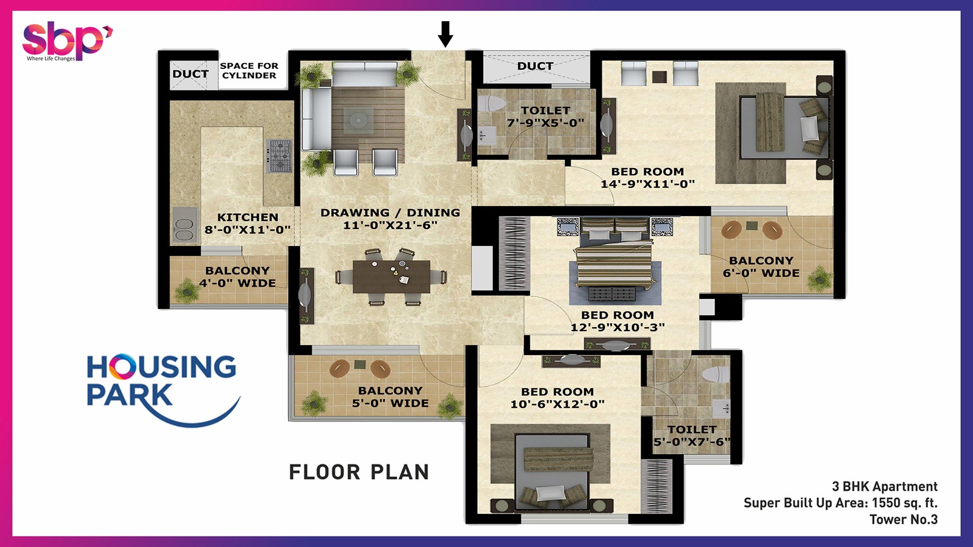 Housing-Park-Floor-Plan- 3bhk Apartment 1550sq ft  SBP Housing Park Housing Park Floor Plan 3bhk Apartment 1550sq ft